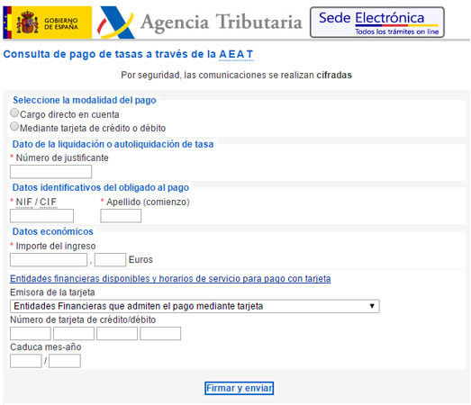 Consultar tasas pagadas